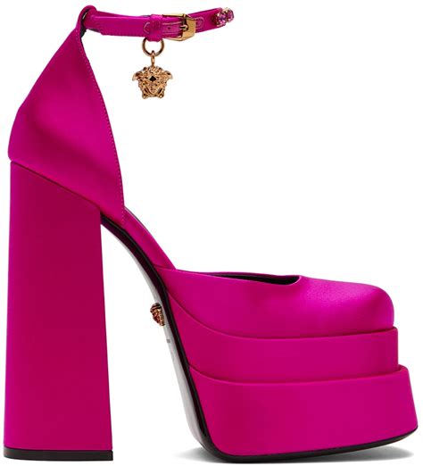 versace pink heels|pink aevitas platform heels.